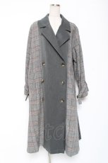 画像1: axes femme / チェック切替ワンピース  グレー Y-26-01-12-124-AX-OP-SZ-ZT073 (1)