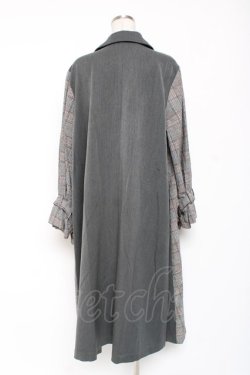 画像2: axes femme / チェック切替ワンピース  グレー Y-26-01-12-124-AX-OP-SZ-ZY