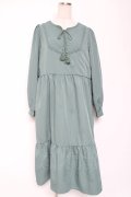 axes femme / キルティングブロッキングワンピース  グリーン Y-26-01-12-125-AX-OP-SZ-ZY