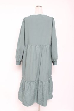 画像2: axes femme / キルティングブロッキングワンピース  グリーン Y-26-01-12-125-AX-OP-SZ-ZY