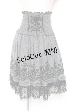 画像1: axes femme / グレンチェックハイウエストスカート M グレー Y-26-01-12-135-AX-SK-SZ-ZY