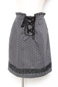 axes femme / ドットフロッキーサス付スカート  グレー Y-26-01-12-136-AX-SK-SZ-ZY