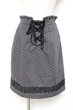 画像1: axes femme / ドットフロッキーサス付スカート  グレー Y-26-01-12-136-AX-SK-SZ-ZY