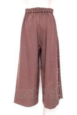 画像2: axes femme / チェック切替ワイドパンツ  茶 Y-26-01-12-140-AX-PA-SZ-ZY