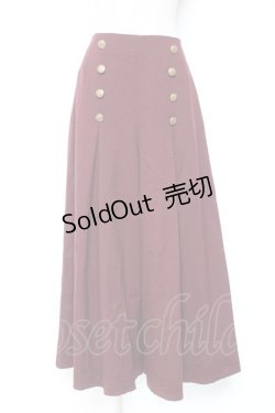 画像1: axes femme / 連釦デザインフレアパンツ M ワイン Y-26-01-12-142-AX-PA-SZ-ZS