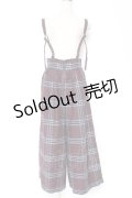 axes femme / タータンチェック柄サス付パンツ  ワイン Y-26-01-12-146-AX-PA-SZ-ZY