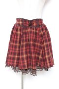 axes femme / チェック柄スカート  オレンジ Y-26-01-12-147-AX-SK-SZ-ZY
