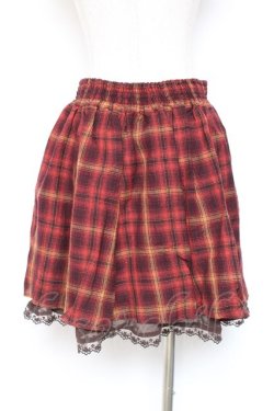 画像2: axes femme / チェック柄スカート  オレンジ Y-26-01-12-147-AX-SK-SZ-ZY
