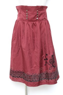 画像1: axes femme POETIQUE / フロッキースカート M ワイン Y-26-01-12-152-AX-SK-SZ-ZY