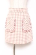 Ank Rouge /ギンガムツイードスカート M ピンク Y-26-01-12-154-CA-SK-SZ-ZY