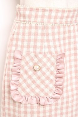 画像3: Ank Rouge /ギンガムツイードスカート M ピンク Y-26-01-12-154-CA-SK-SZ-ZY