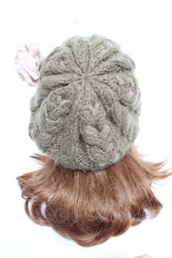 画像3: axes femme / ケーブル編みニット帽  グリーン Y-26-01-12-020-AX-AC-SZ-ZY