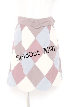 画像1: Fi.n.t / ダイヤパッチワークスカート F ブラウン Y-26-01-12-155-CA-SK-SZ-ZI