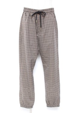 画像1: axes femme / チェック裾しぼりパンツ  ブルー Y-26-01-12-158-AX-PA-SZ-ZY