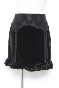 Melt the lady /ベロアレーススカート S 黒 Y-26-01-12-159-PU-SK-SZ-ZY
