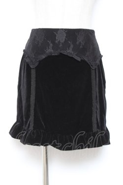 画像1: Melt the lady /ベロアレーススカート S 黒 Y-26-01-12-159-PU-SK-SZ-ZY