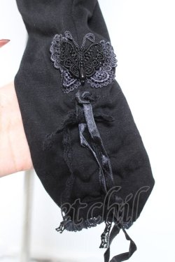 画像3: axes femme / レースリボンレギンス  黒 Y-26-01-12-160-AX-PA-SZ-ZY