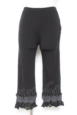 画像1: axes femme / 裾ニットレース使いレギンス  黒 Y-26-01-12-161-AX-PA-SZ-ZY