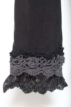 画像3: axes femme / 裾ニットレース使いレギンス  黒 Y-26-01-12-161-AX-PA-SZ-ZY