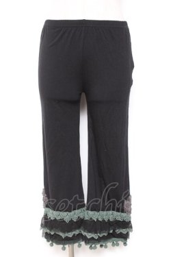 画像1: axes femme / 裾フリルレギンス  黒 Y-26-01-12-162-AX-PA-SZ-ZY