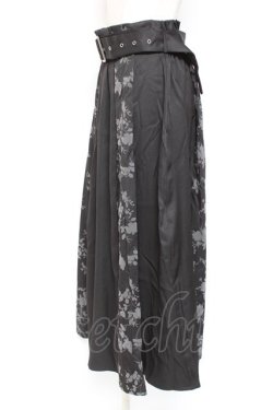 画像2: axes femme / フラワーフロッキー切替スカート  黒 Y-26-01-12-163-AX-SK-SZ-ZY