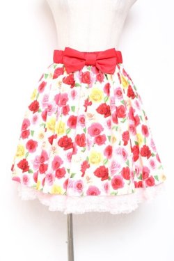 画像1: Angelic Pretty / ドレッシーローズスカート  白 Y-26-01-12-166-AP-SK-SZ-ZY