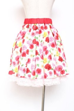 画像2: Angelic Pretty / ドレッシーローズスカート  白 Y-26-01-12-166-AP-SK-SZ-ZY