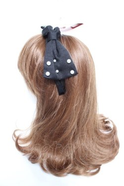 画像2: m petit by misako / AMリボンカチューシャ  中黒 Y-26-01-12-024-LO-AC-SZ-ZY