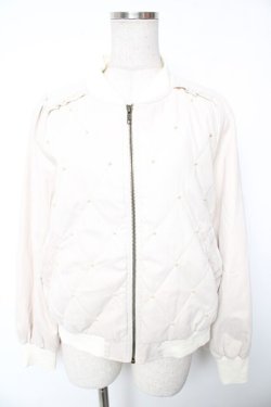 画像1: axes femme POETIQUE /  キルティングブルゾン M 生成り Y-26-01-12-034-AX-JA-SZ-ZY