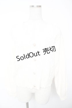 画像1: axes femme / パールボタンニットカーディガン F 白 Y-26-01-12-036-AX-TO-SZ-ZT623