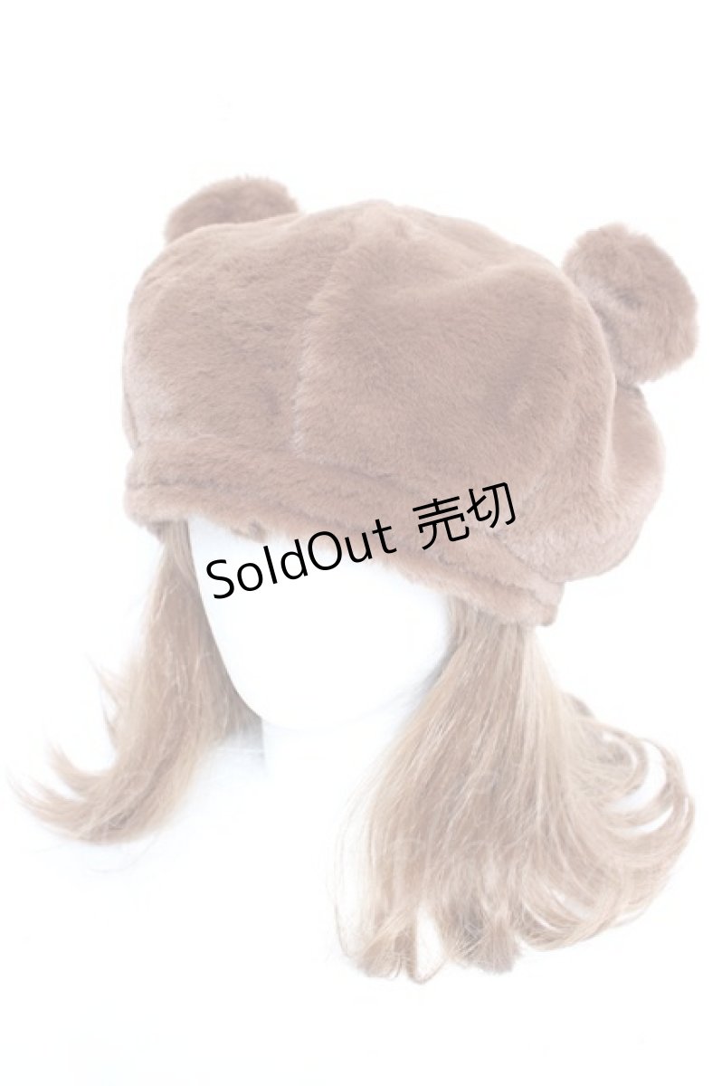 画像1: m petit by misako / AMマスコットベアーベレー帽  中茶 Y-26-01-16-042-LO-AC-SZ-ZY (1)