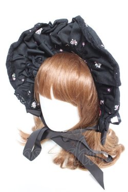 画像1: BABY, THE STARS SHINE BRIGHT / Lovely Sweet Room ボンネット  黒 Y-26-01-16-045-BA-AC-SZ-ZY