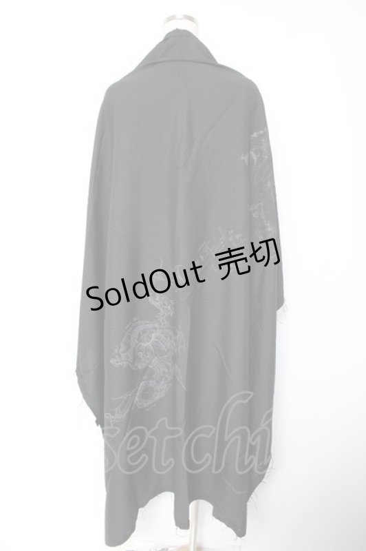 画像1: Ozz conte / 龍プリントストール  黒 Y-26-01-16-049-OO-TO-SZ-ZT578 (1)