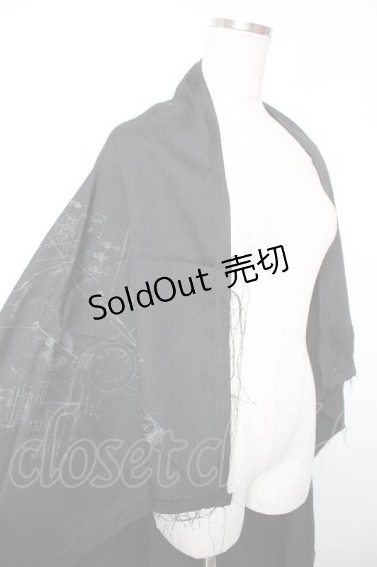 画像2: Ozz conte / 龍プリントストール  黒 Y-26-01-16-049-OO-TO-SZ-ZT578 (2)