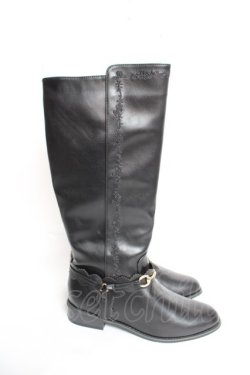 画像4: axes femme / 刺繍ジョッキーブーツ L 黒 Y-26-01-16-050-AX-SH-SZ-ZY