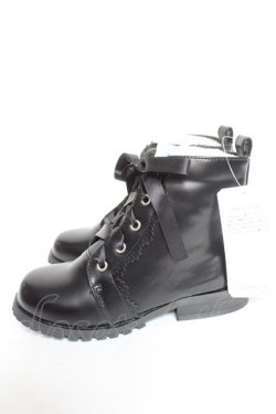画像2: axes femme / レースアップリボンブーツ L 黒 Y-26-01-16-052-AX-SH-SZ-ZY