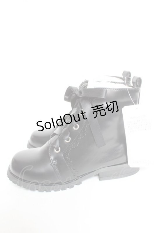 画像2: axes femme / レースアップリボンブーツ L 黒Y-26-01-16-052-AX-SH-SZ-ZTK029 (2)