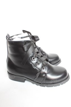 画像4: axes femme / レースアップリボンブーツ L 黒 Y-26-01-16-052-AX-SH-SZ-ZY