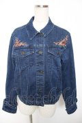 axes femme / 花刺繍ストレッチデニムジャケット M インディゴ Y-26-01-16-054-AX-JA-SZ-ZY
