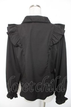 画像2: axes femme POETIQUE / リボン付丸襟長袖ブラウス M 黒 Y-26-01-16-059-AX-BL-SZ-ZY