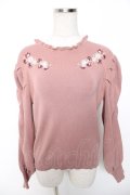 axes femme / スイートピー刺繍ニット M ピンク Y-26-01-16-060-AX-BL-SZ-ZY