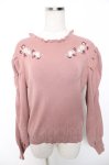 画像1: axes femme / スイートピー刺繍ニット M ピンク Y-26-01-16-060-AX-BL-SZ-ZT632 (1)