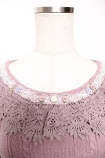 画像3: axes femme / 巻薔薇×パールデザインニット F ラベンダー Y-26-01-16-061-AX-TO-SZ-ZT631 (3)