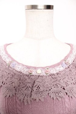 画像3: axes femme / 巻薔薇×パールデザインニット F ラベンダー Y-26-01-16-061-AX-TO-SZ-ZY