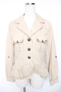axes femme / ビジュー装飾ジャケット M ベージュ Y-26-01-16-063-AX-JA-SZ-ZY