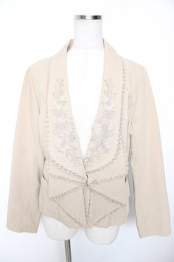 画像1: axes femme / 襟刺繍ジャケット M ベージュ Y-26-01-16-064-AX-JA-SZ-ZY