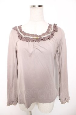 画像1: axes femme / レース×ビジュープルオーバー M モカ Y-26-01-16-073-AX-TO-SZ-ZY