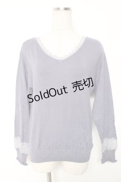 画像1: axes femme / レース切り替えスリーブニット M ラベンダー Y-26-01-16-074-AX-TO-SZ-ZY