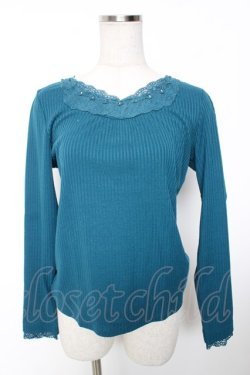 画像1: axes femme / レース組み合わせリブインナー M グリーン Y-26-01-16-078-AX-TO-SZ-ZY