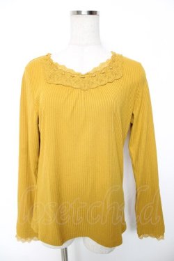 画像1: axes femme / レース組み合わせリブインナー L イエロー Y-26-01-16-079-AX-TO-SZ-ZY